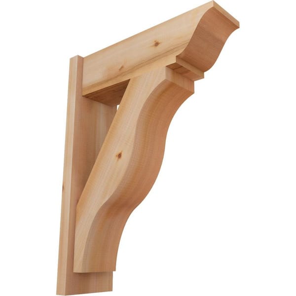 Ekena Millwork 8 in. x 30 in. x 22 in. Fuston Traditional Smooth Western Red Cedar Outlooker