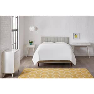 Warrenton Riverbed Beige Upholstered Full Headboard with Channel Tufting (54.3 in W. X 55.5 in H.)