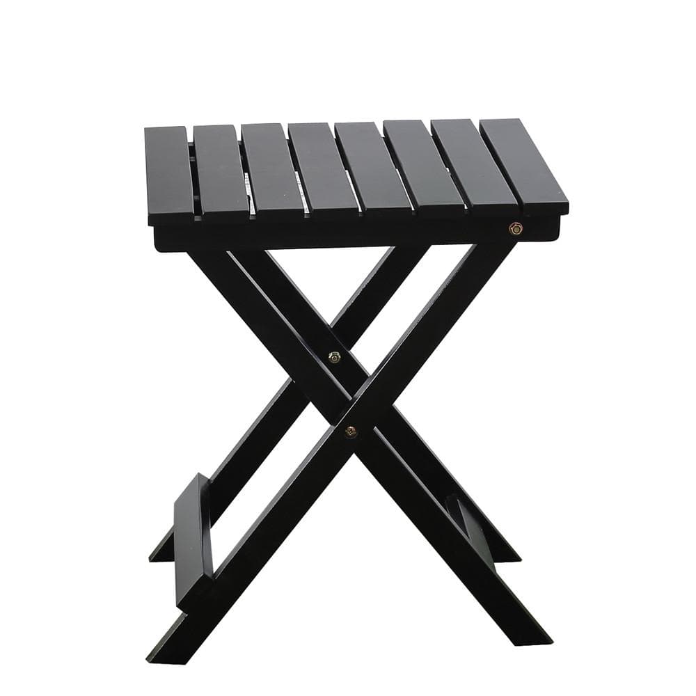 Black Poplar Wood Folding Outdoor Side Table