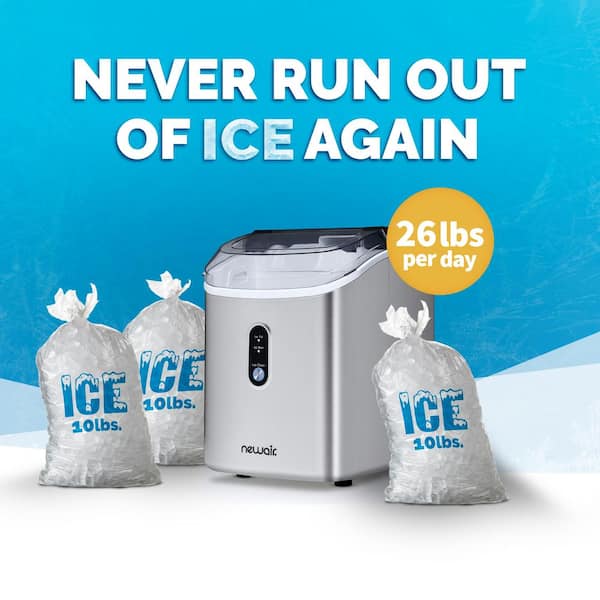 Top Rated Portable Ice Maker Machine - Produces 26 lbs of Ice Per Day -  Stainless Steel