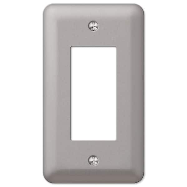 AMERELLE Declan 1-Gang Brushed Nickel Decorator/Rocker Metal Wall Plate ...