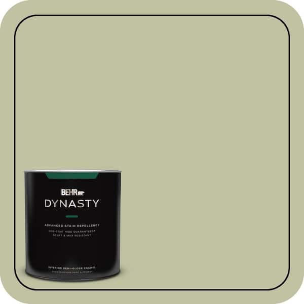 BEHR DYNASTY 1 qt. #S370-3 Sage Brush One-Coat Hide Semi-Gloss Enamel Interior Stain-Blocking Paint and Primer