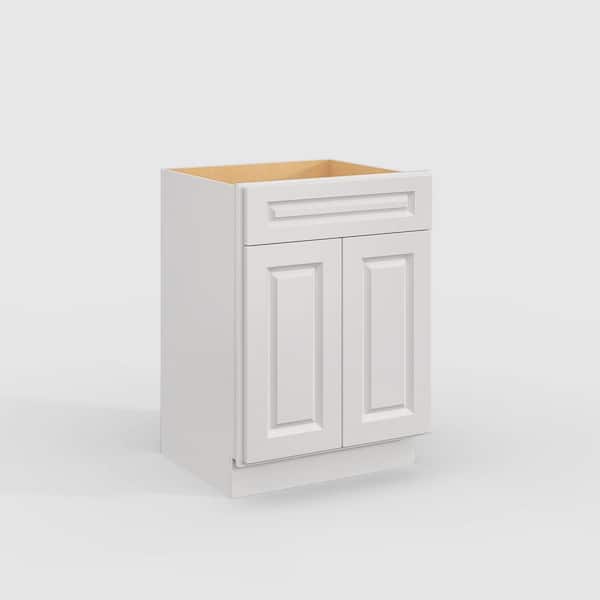 Hausvita 24 in. W x 21 in. D x 34.5 in. H in Traditional Dove Plywood Ready to Assemble Floor Vanity Sink Base Kitchen Cabinet