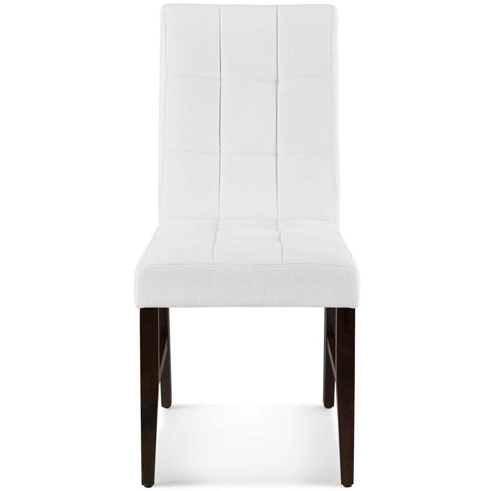 White Biscuit Tufted Upholstered Parsons Side Chair Set