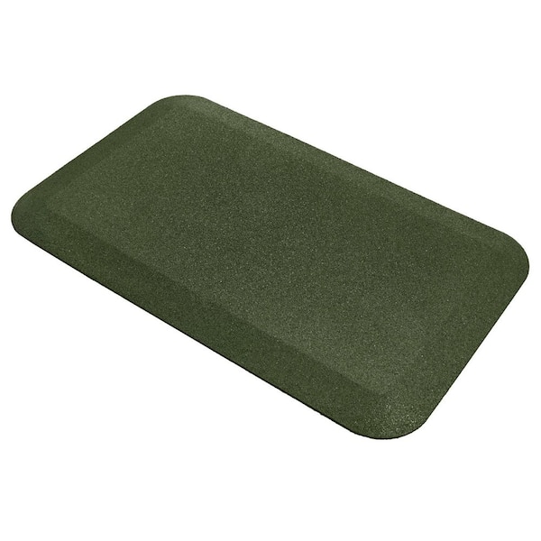 Green 24 in. W x 40 in. L 1 in. Thick Rubber Exercise Mat (6.67 sq. ft.)