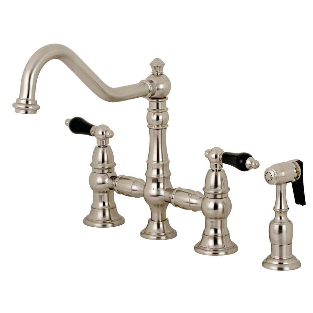 Duchess 2-Handle Bridge Kitchen Faucet with Side Sprayer in Brushed Nickel price history on PriceWatchPro