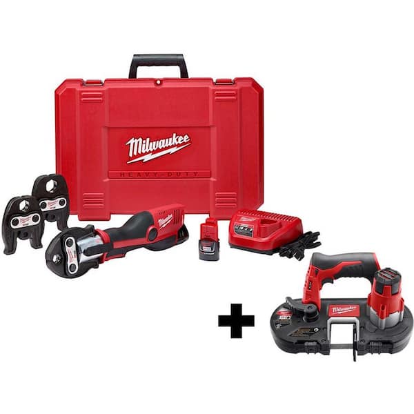 Milwaukee M12 12-Volt Lithium-Ion Force Logic Cordless Press Tool Kit with M12 Bandsaw