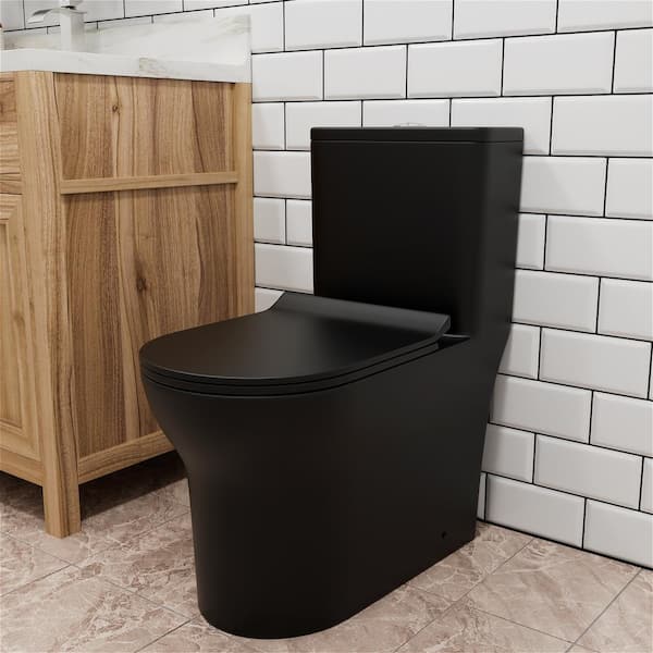 GIVING TREE 1-piece 1.1 GPF/1.6 GPF Dual Flush Elongated Toilet in White Slow-Close, Seat Included