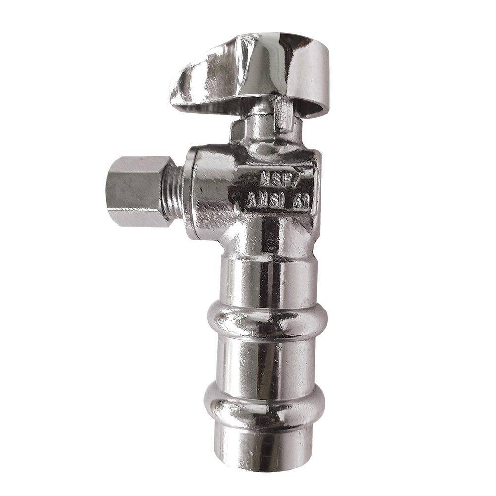 1/2 in. Press x 1/4 in. Compression Brass 1/4 Turn Angle Supply Stop with Tear Drop Handle price history on PriceWatchPro