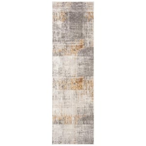 Craft Gray/Beige 2 ft. x 10 ft. Abstract Runner Rug