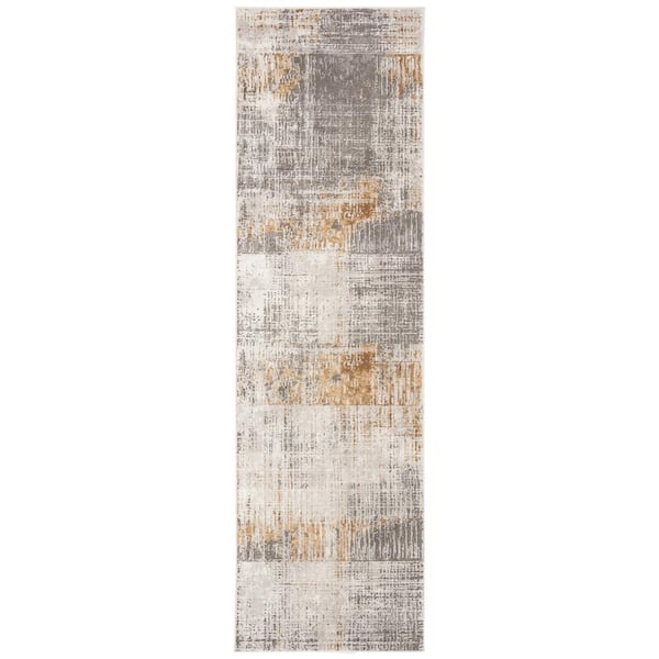 SAFAVIEH Craft Gray/Beige 2 ft. x 8 ft. Abstract Runner Rug