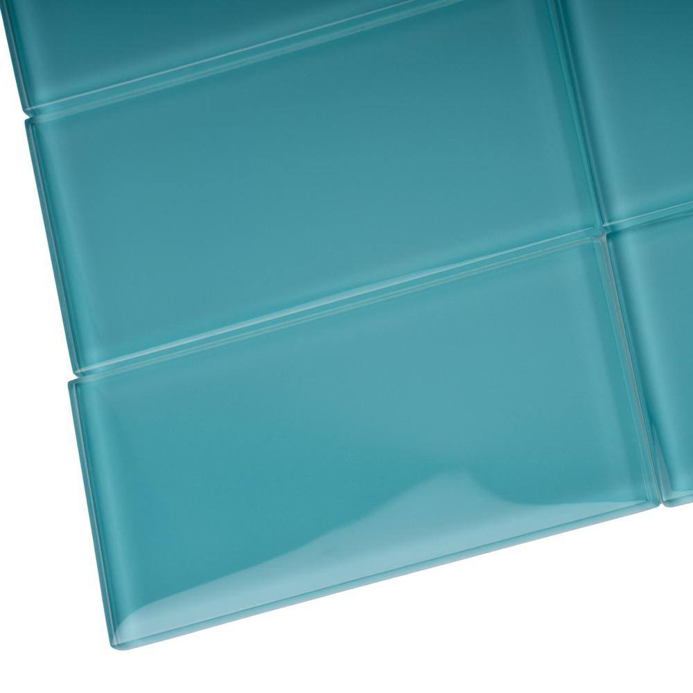 Turkish Blue 3x6 Glossy Glass Subway Wall Tile