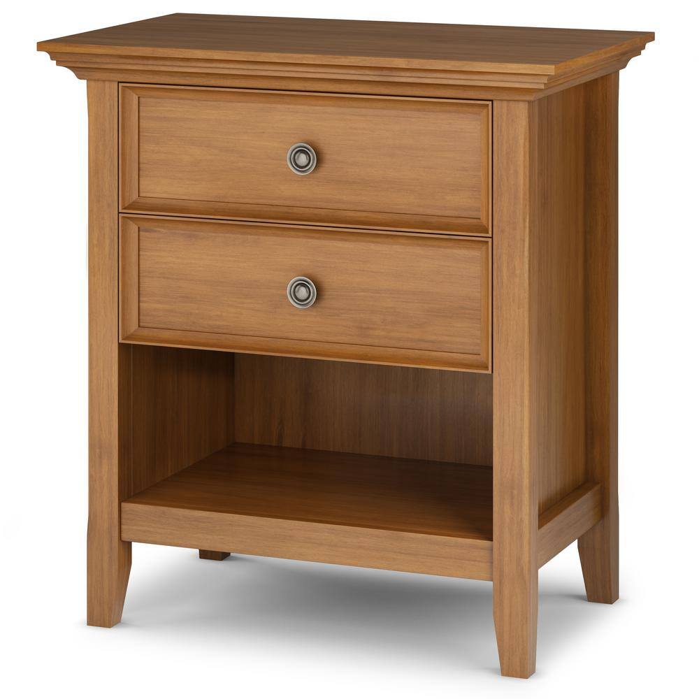 Amherst Light Golden Brown Solid Wood 2-Drawer Nightstand