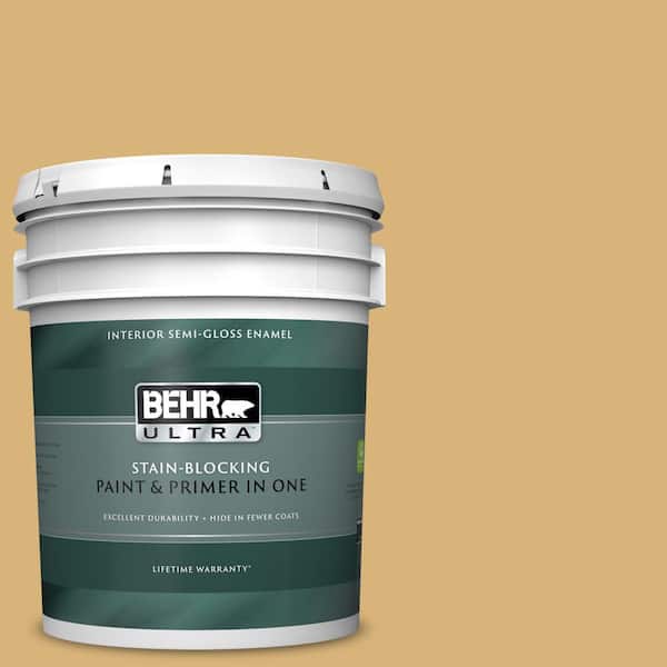 BEHR ULTRA 5 gal. #UL180-22 Egyptian Temple Semi-Gloss Enamel Interior Paint and Primer in One