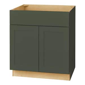 Avondale 30 in. W x 24 in. D x 34.5 in. H Ready to Assemble Plywood Shaker Sink Base Kitchen Cabinet in Fern Green