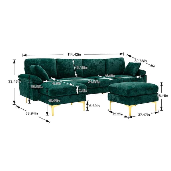 Emerald Green Arabic Seating, Sectional Sofa, L Shaped Arabic