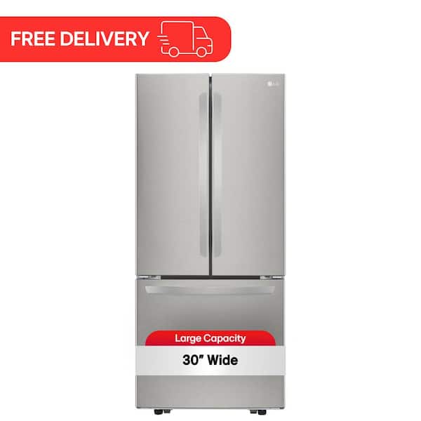 30 in. W 22 cu. ft. French Door Refrigerator with Ice Maker in Stainless Steel
