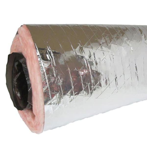 12 in. x 25 ft. Insulated Flexible Duct R8 Silver Jacket