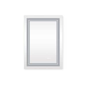 24 in. W x 32 in. H Rectangular Framed LED Wall Mount Bathroom Vanity Mirror with Anti-Fog Memory Tri-Color Dimmable