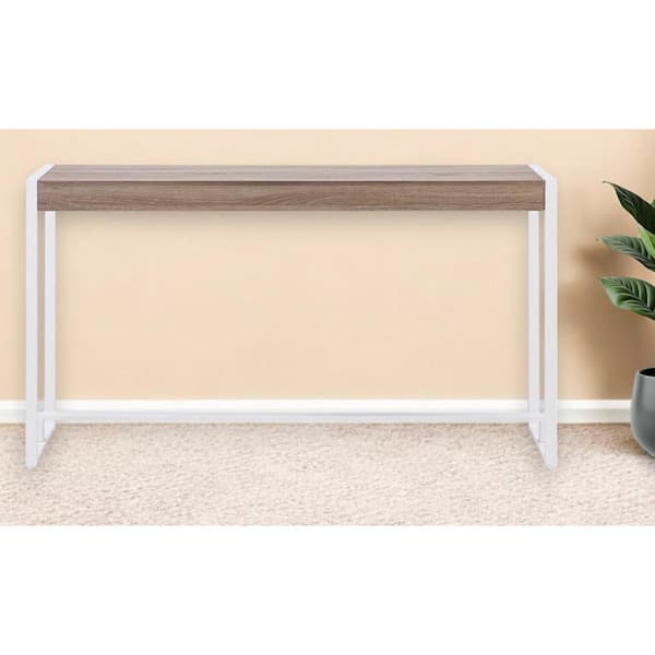 HomeRoots 57.8 in. Brown Rectangle MDF Console Table