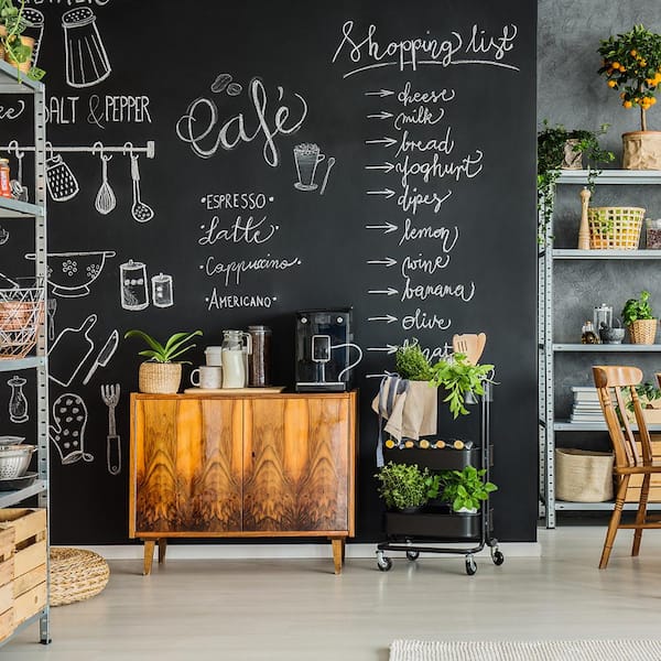 Black Chalkboard Vinyl Peel and Stick Wallpaper Roll (Covers 28 sq. ft.)