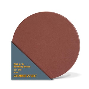 12 in. 80 Grit PSA Aluminum Oxide Sanding Disc/Self Stick (3-Pack)