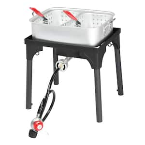 Double Fryer with 2 Baskets Propane Burners for Outdoor Cooking