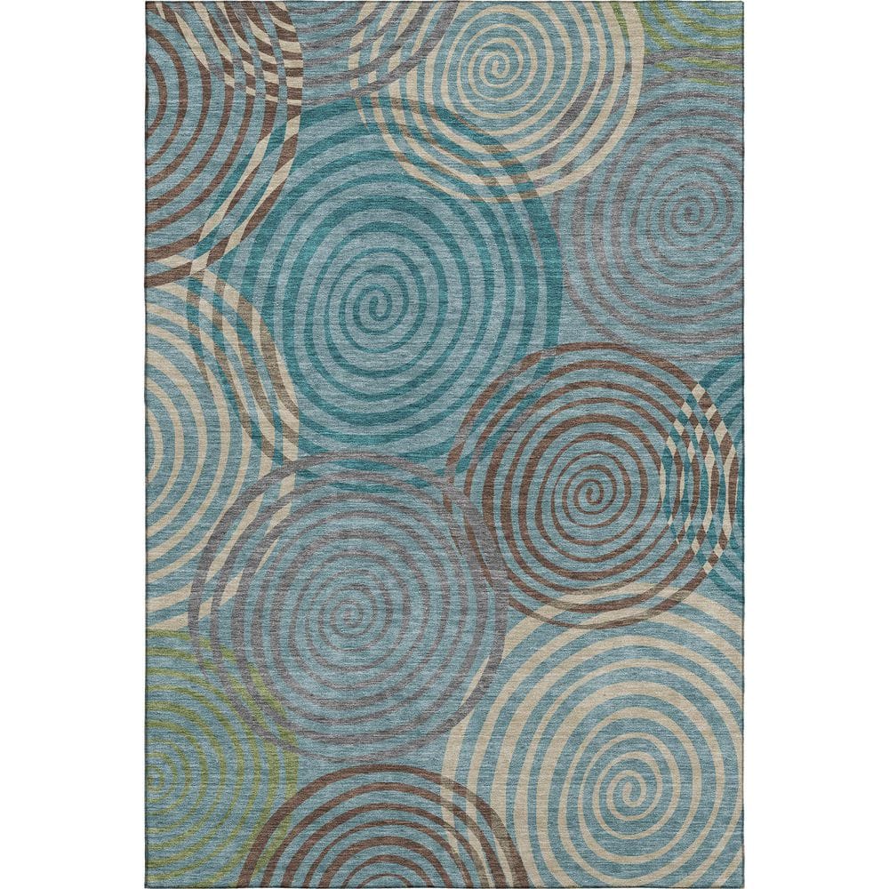 Mayfield Premium Machine Washable Abstract AMF2435 Teal 9 ft. x 12 ft. Area Rug price history on PriceWatchPro