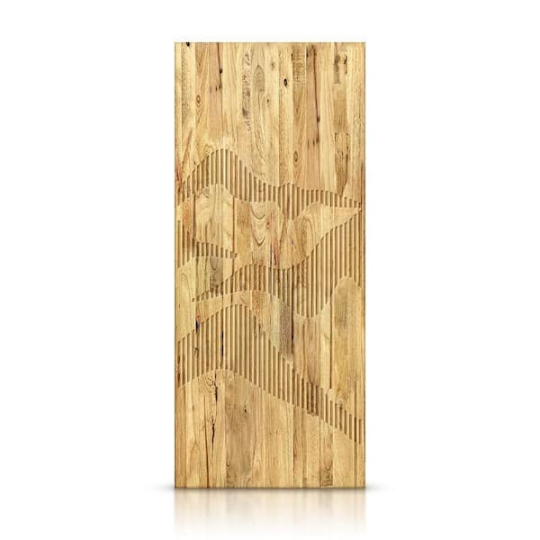 CALHOME 30 in. x 80 in. Hollow Core Weather Oak Stained Pine Wood Interior Door Slab