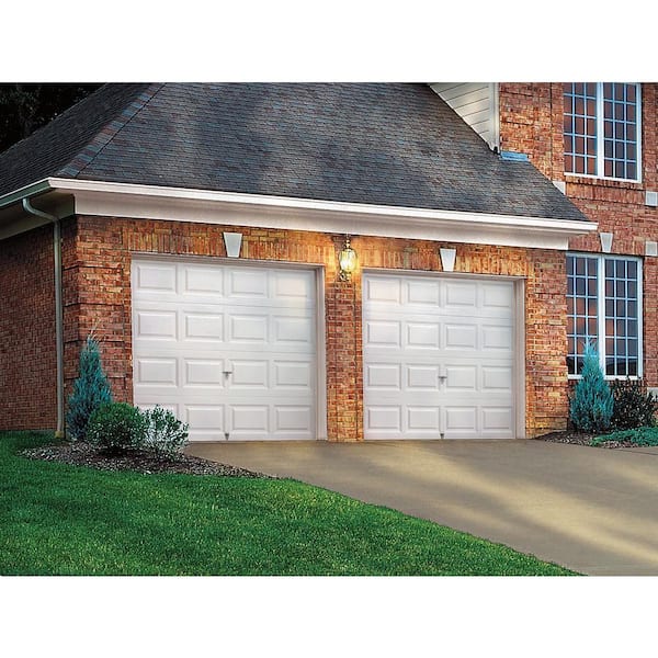 Classic Steel Short Panel 8 ft x 7 ft Insulated 6.5 R-Value White Garage Door without Windows