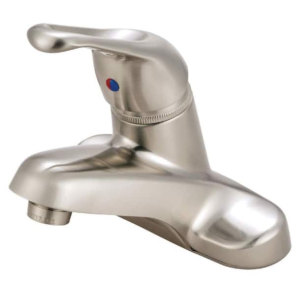 Kingston Brass Wyndham 4 in. Centerset Single-Handle Bathroom Faucet in Brushed Nickel