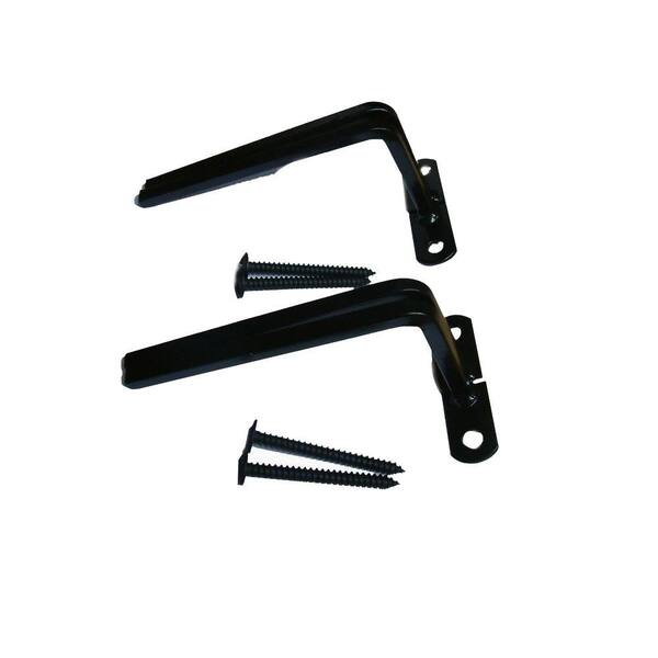 Grisham 3 in. Black Projection Brackets for Security Bar Window Guard (4-Pack)