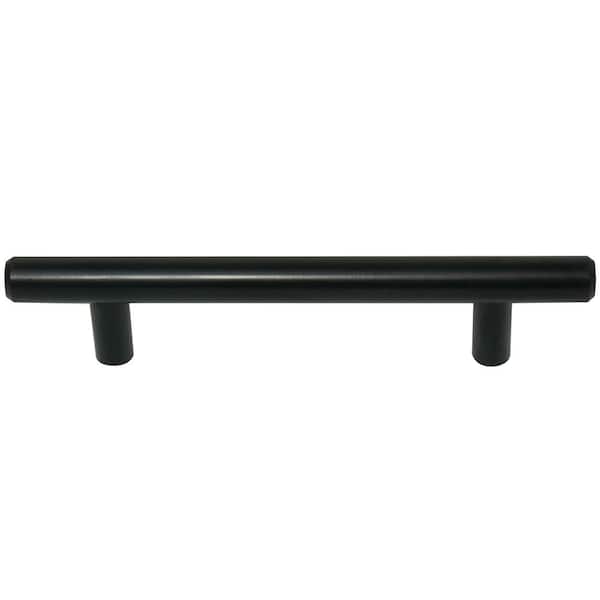 Melrose 5-1/16 in. Center to Center Matte Black Cylindrical Bar Drawer Pulls (10-Pack)