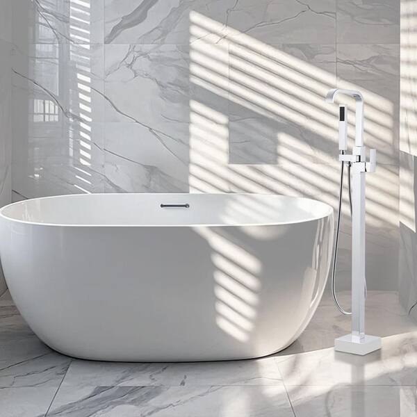 VEVETTA Single-Handle Freestanding Tub Faucet with Hand Shower in