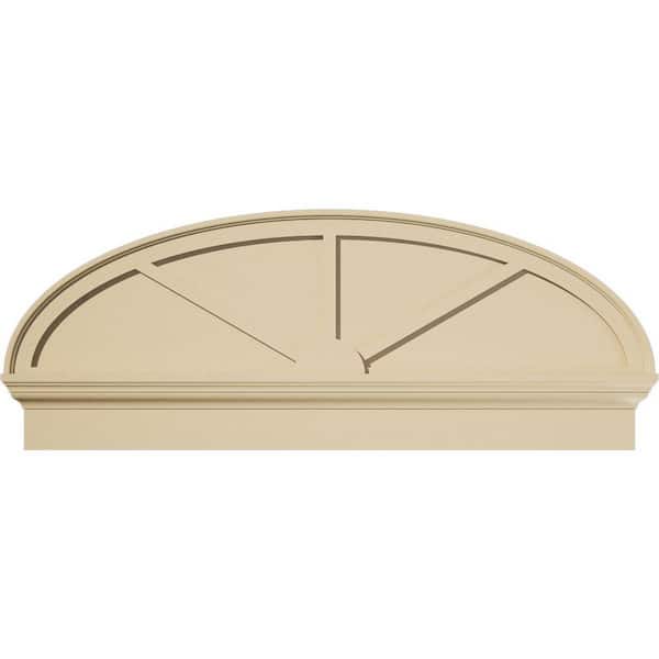 Ekena Millwork 48-in W x 18-7/8-in H x 2-3/4-in P Elliptical 3-SpokeSignature Urethane Combination Pediment, Primed Tan