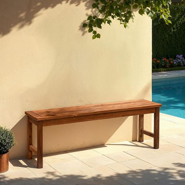 Boardwalk Dark Brown Acacia Wood Outdoor Bench