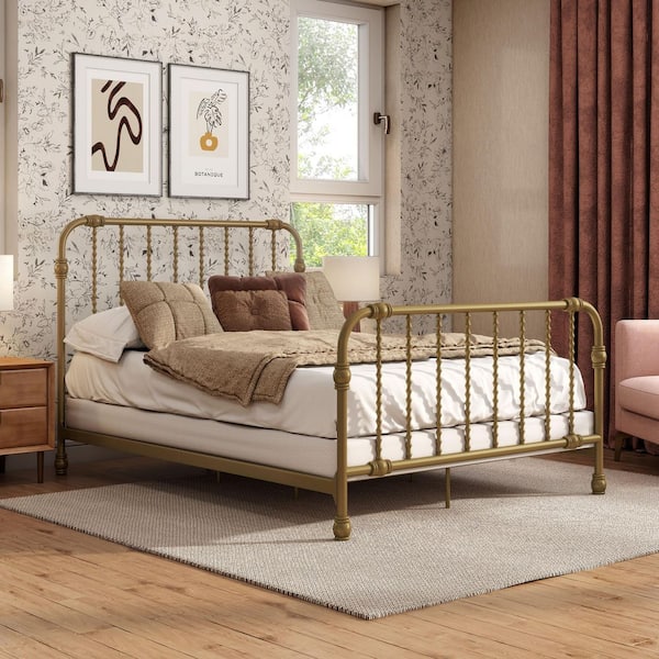 Duffy Gold Metal Frame Full Panel Bed