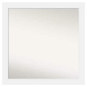 Corvino White 37 in. x 37 in. Custom Non-Beveled Matte Wood Framed Bathroom Vanity Wall Mirror