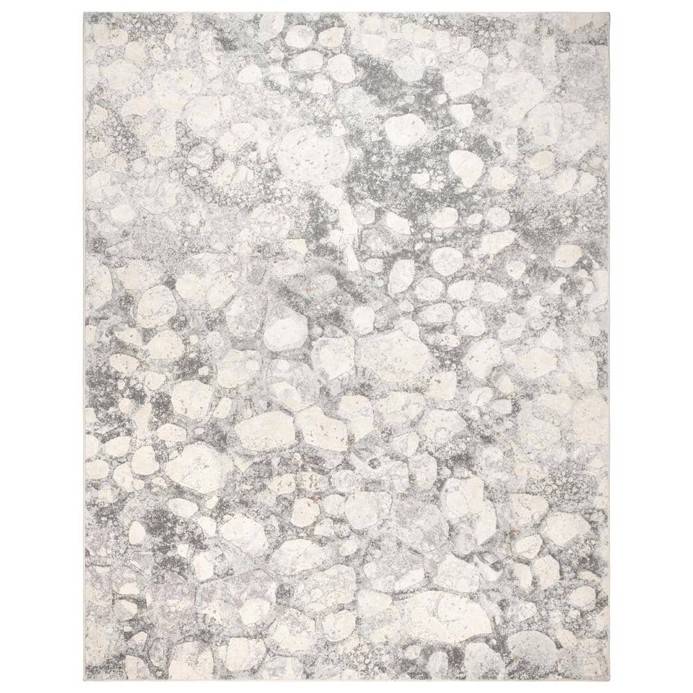 Gertmenian Blayne Basalt Gray Camouflage 6 ft. x 9 ft. Geometric Indoor ...