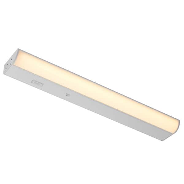 24 in. Hardwired White Integrated LED Under Cabinet Light, 1100 Lumens, 5 CCT 2700K-5000K, On/Off Switch