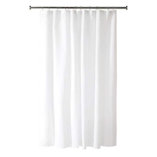 72 in. W x 72 in. L Linen-Look Polyester Shower Curtain in White