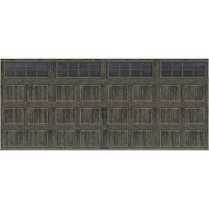 Gallery Collection 16 ft. x 7 ft. 18.4 R-Value Intellicore Insulated Ultra-Grain Slate Garage Door with SQ24 Window