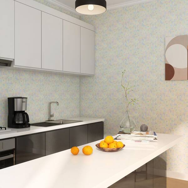 Apollo Tile Nacreous 4 in. x 6 in. Glossy White Glass Mosaic