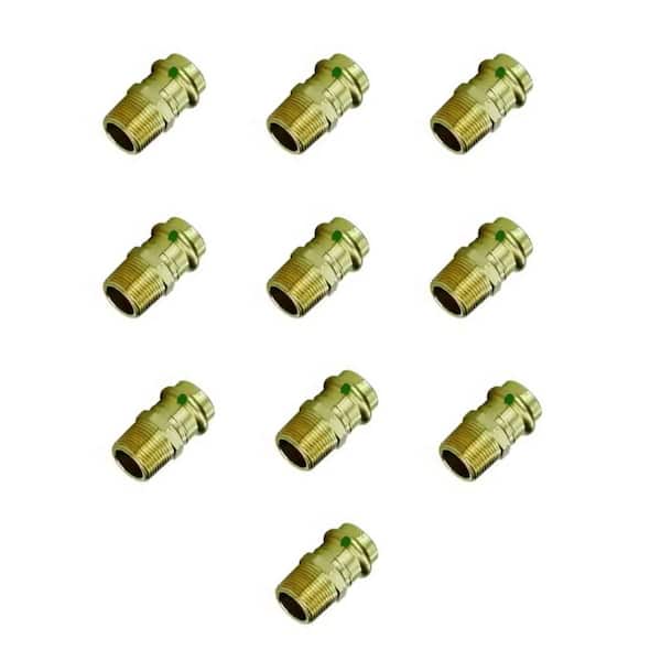ProPress 1 in. Press x 3/4 in. MPT Zero-Lead Bronze Reducing Adapter (10-Pack)