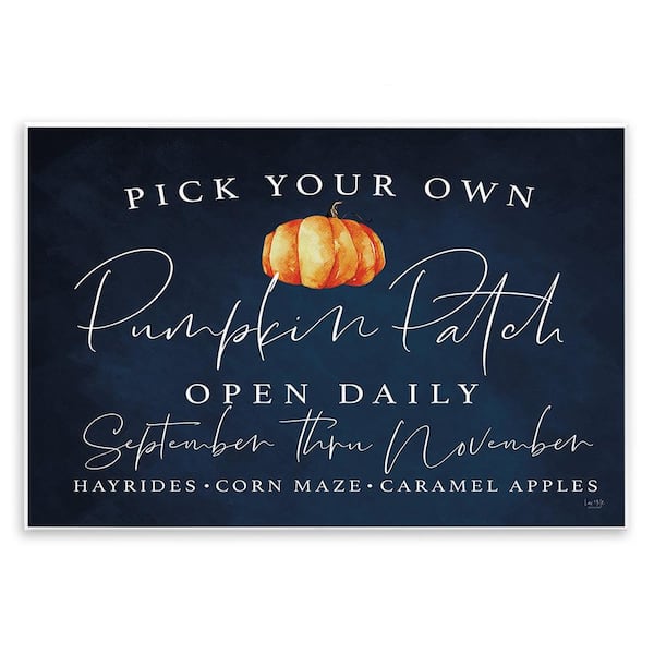 Stupell Industries Pick Your Own Pumpkins by Lux + Me Designs 1-Piece Unframed Graphic Print Typography Poster Art Print 19 in. x 13 in.