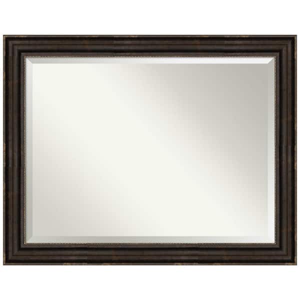 Amanti Art Stately Bronze 46.25 in. W x 36.25 in. H Framed Beveled Bathroom Vanity Mirror in Bronze