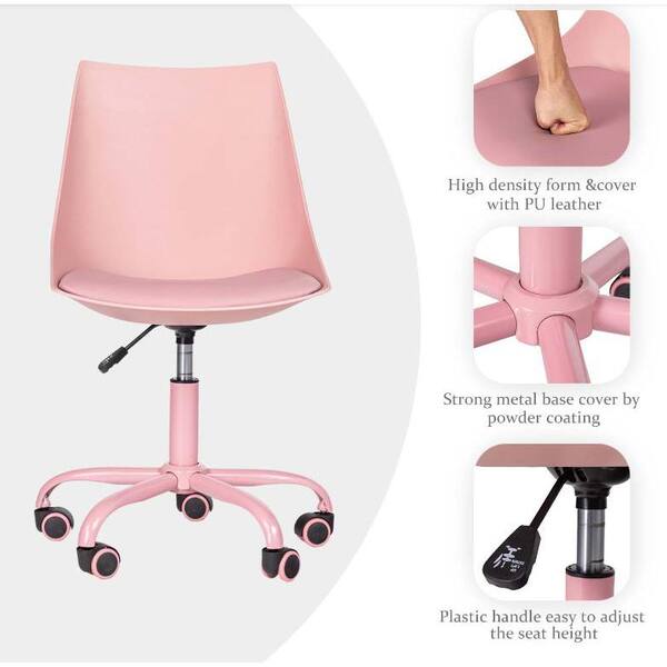 Blokhus pink pu cushion ergonomic office desk discount chair