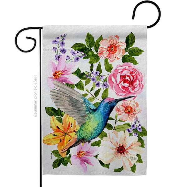 13 in. x 18.5 in. Colorful Hummingbird Birds Garden Flag 2-Sided Friends Decorative Vertical Flags