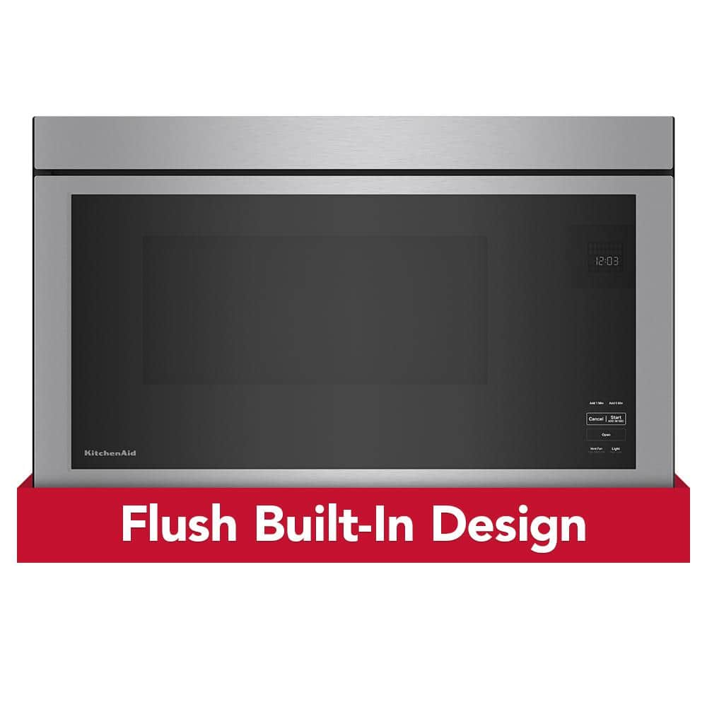 30 in. W 1.1 cu. ft. Stainless Steel Flush Built-In 1000-Watt Over-the-Range Microwave