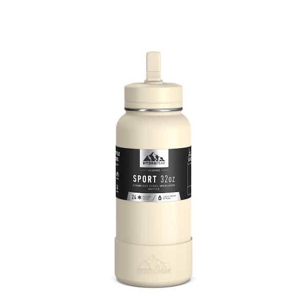 Cream - Solid Color Collection Water Bottle by Vintage Wall Art